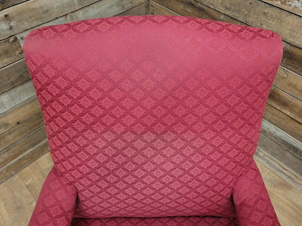 Victorian Armchair Mahogany Upholstered Library Lounge Chair Castors