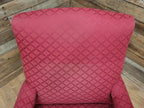 Victorian Armchair Mahogany Upholstered Library Lounge Chair Castors