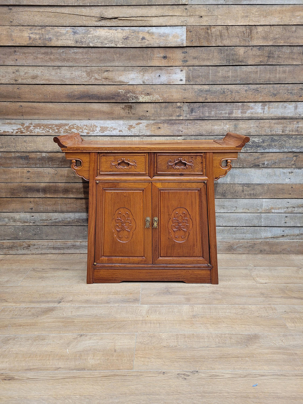 Hardwood Sideboard Cabinet Carved Two Drawer Two Door Cupboard