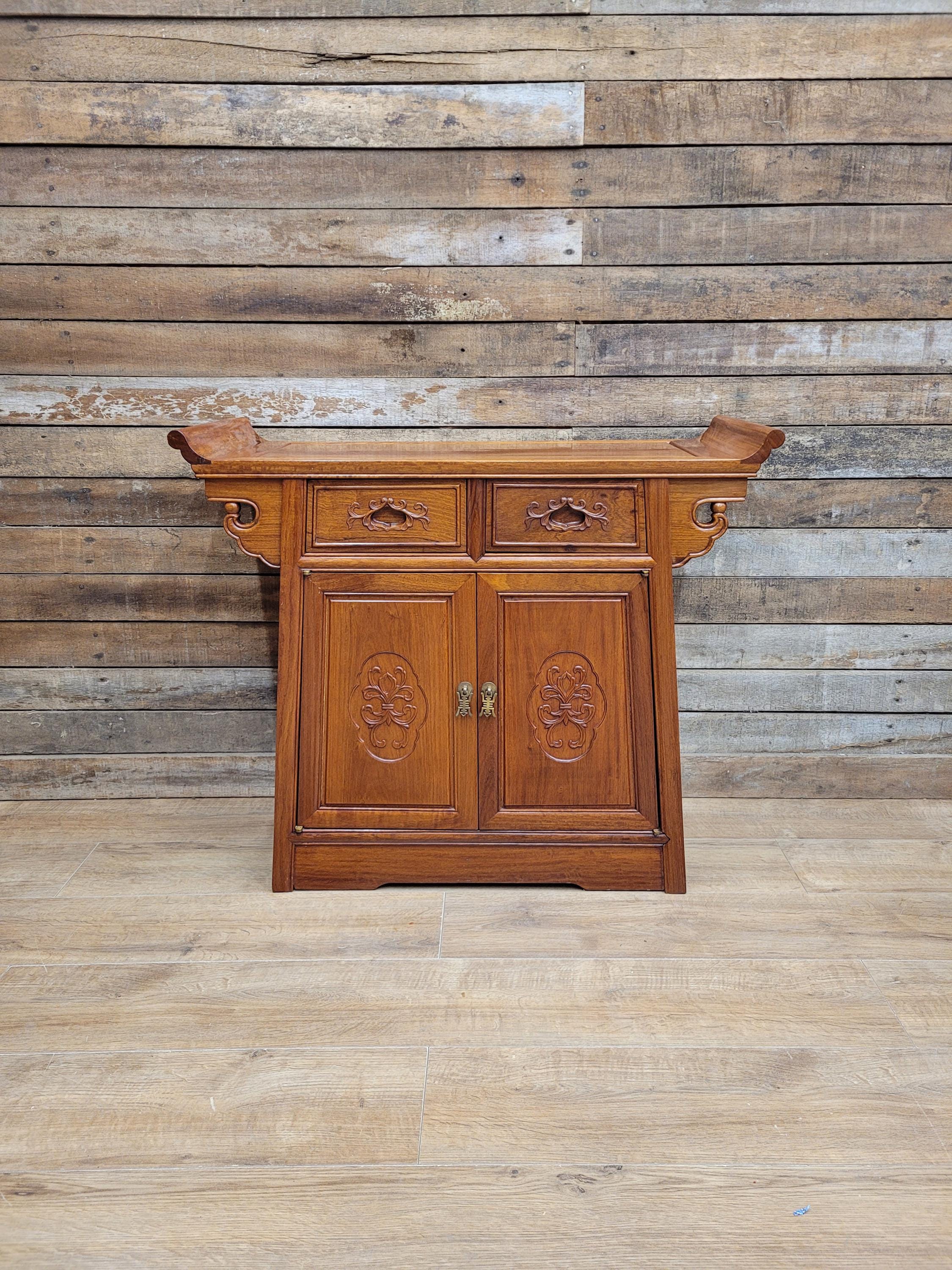 Hardwood Sideboard Cabinet Carved Two Drawer Two Door Cupboard