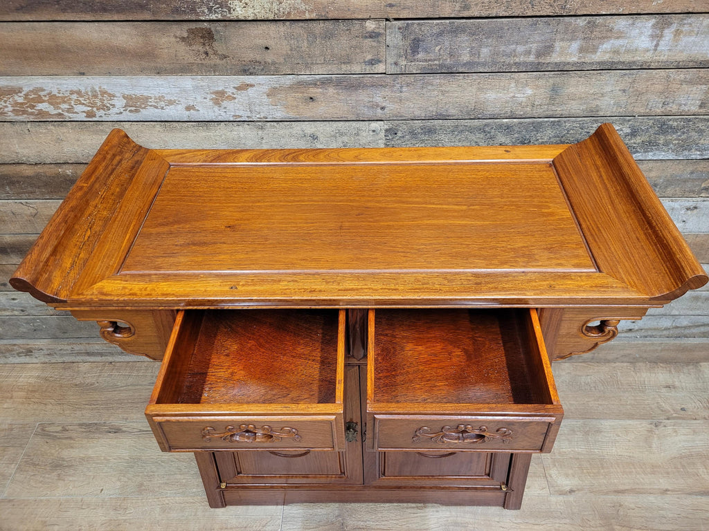 Hardwood Sideboard Cabinet Carved Two Drawer Two Door Cupboard