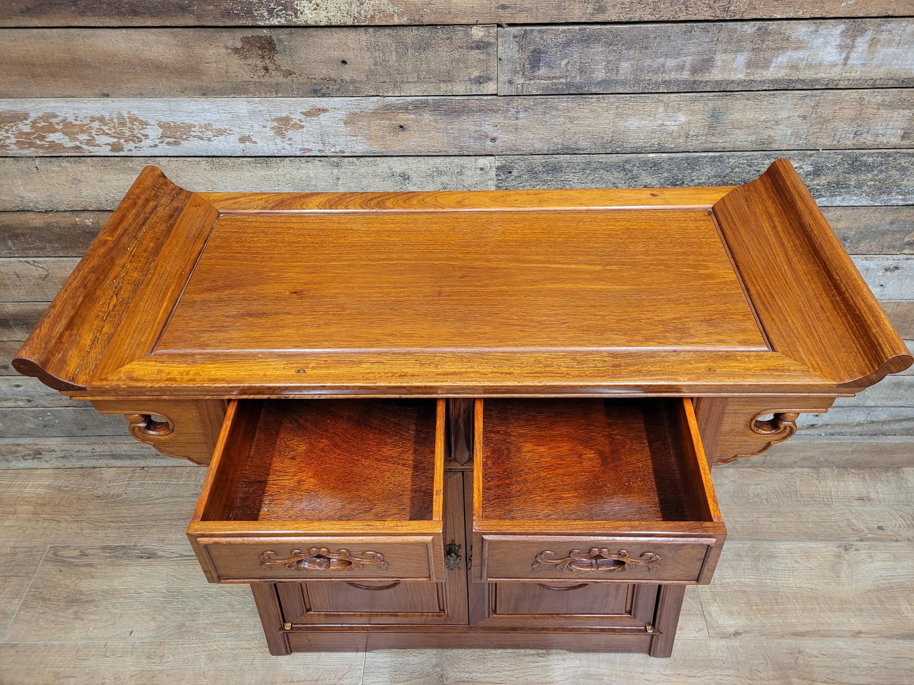 Hardwood Sideboard Cabinet Carved Two Drawer Two Door Cupboard