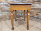 Edwardian Oak Side Table Single Drawer Turned Leg Lamp Table