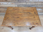 Edwardian Oak Side Table Single Drawer Turned Leg Lamp Table