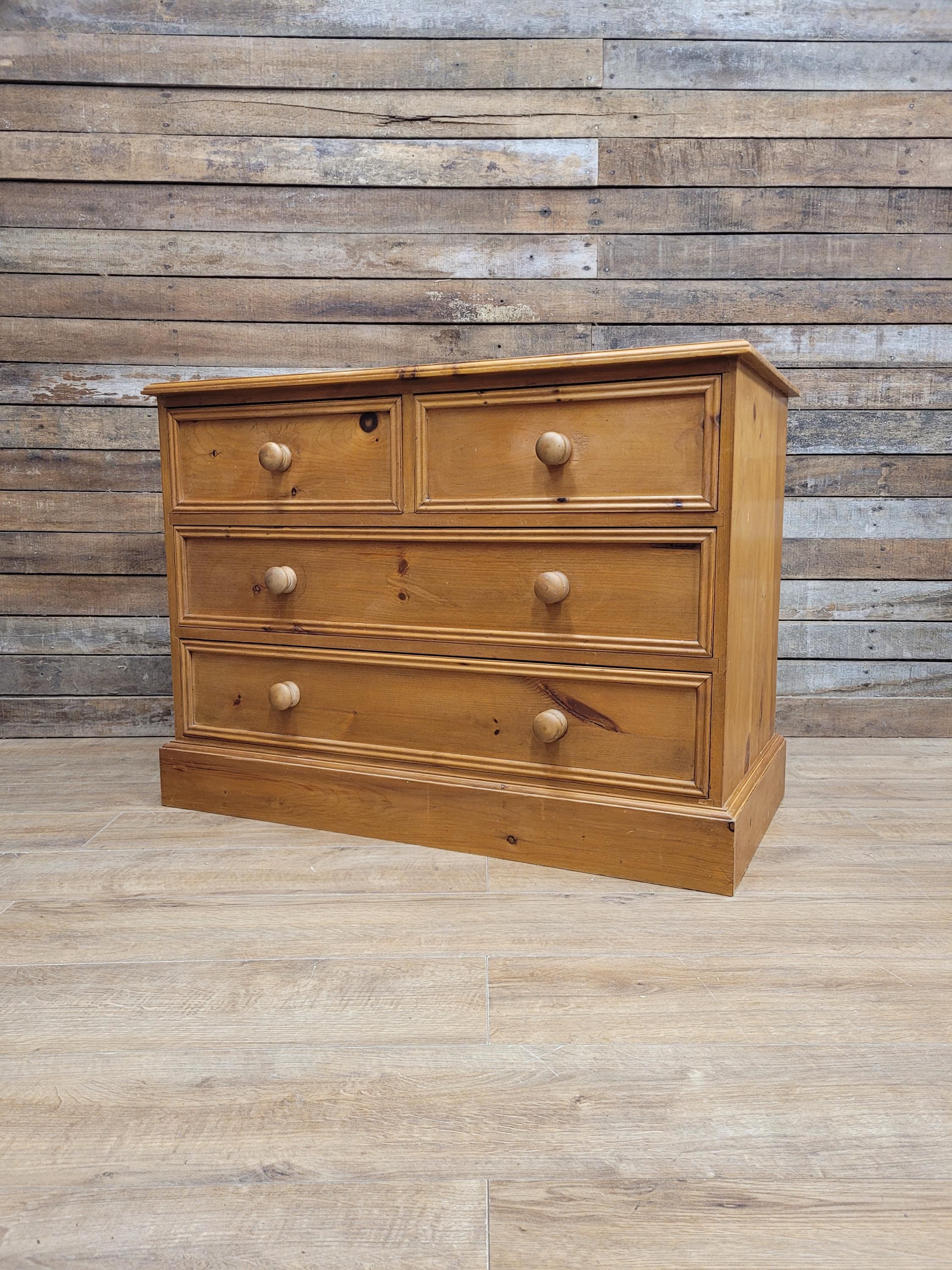 Pine Chest Of Drawers Country Style Four Drawer Bedroom Storage