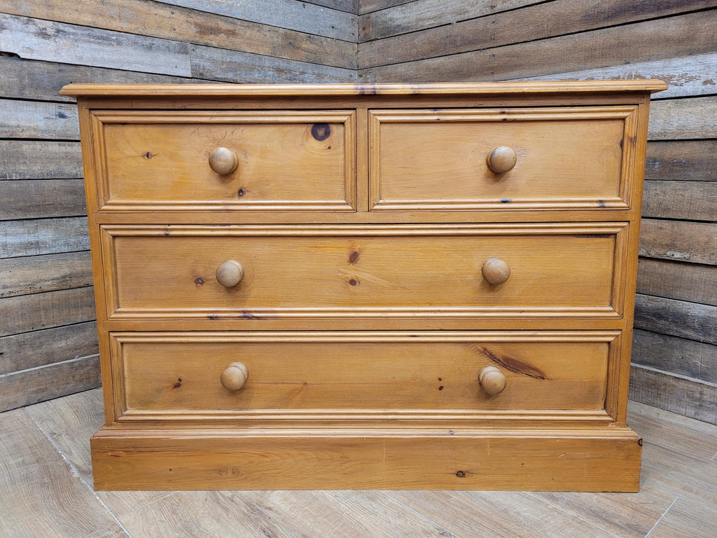 Pine Chest Of Drawers Country Style Four Drawer Bedroom Storage