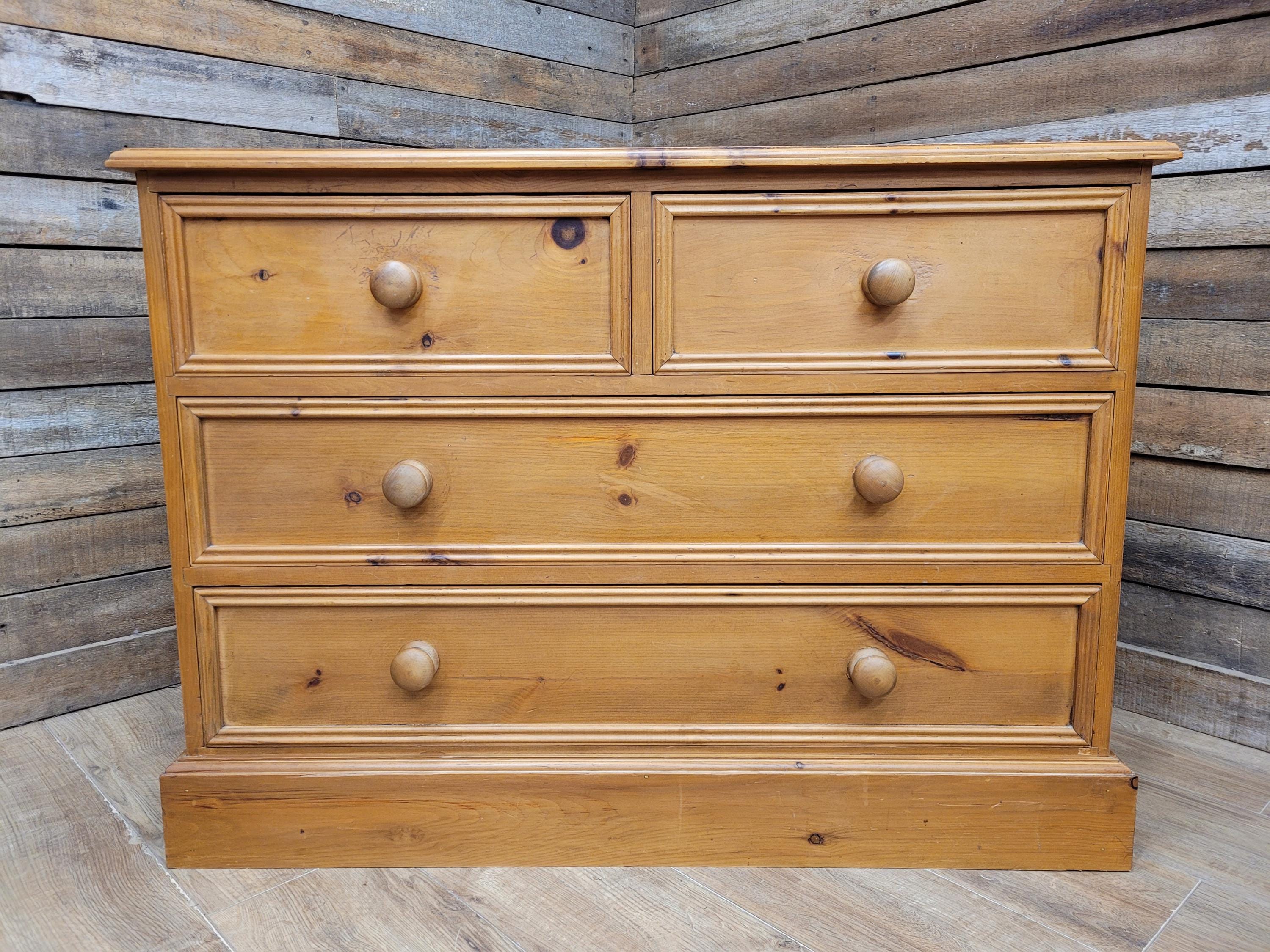 Pine Chest Of Drawers Country Style Four Drawer Bedroom Storage