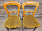 Dining Chairs Mahogany Victorian Balloon Back Velour Set Four