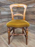 Dining Chairs Mahogany Victorian Balloon Back Velour Set Four