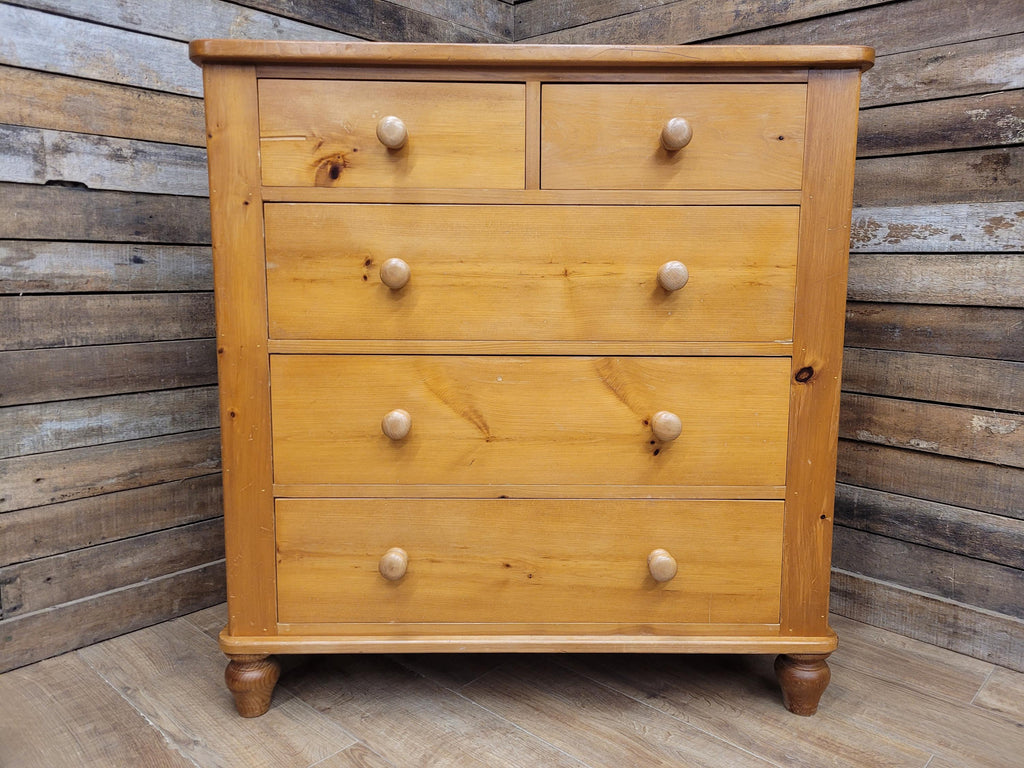 Scots Pine Chest Five Drawer Dovetailed Pine Bedroom Storage 2 Over 3