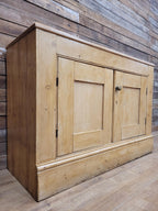Victorian Pine Cupboard Rustic Country Two Door Side Cabinet