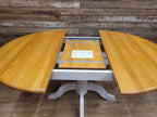 Oak Dining Table Extending Round Pedestal Painted Base