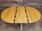 Oak Dining Table Extending Round Pedestal Painted Base