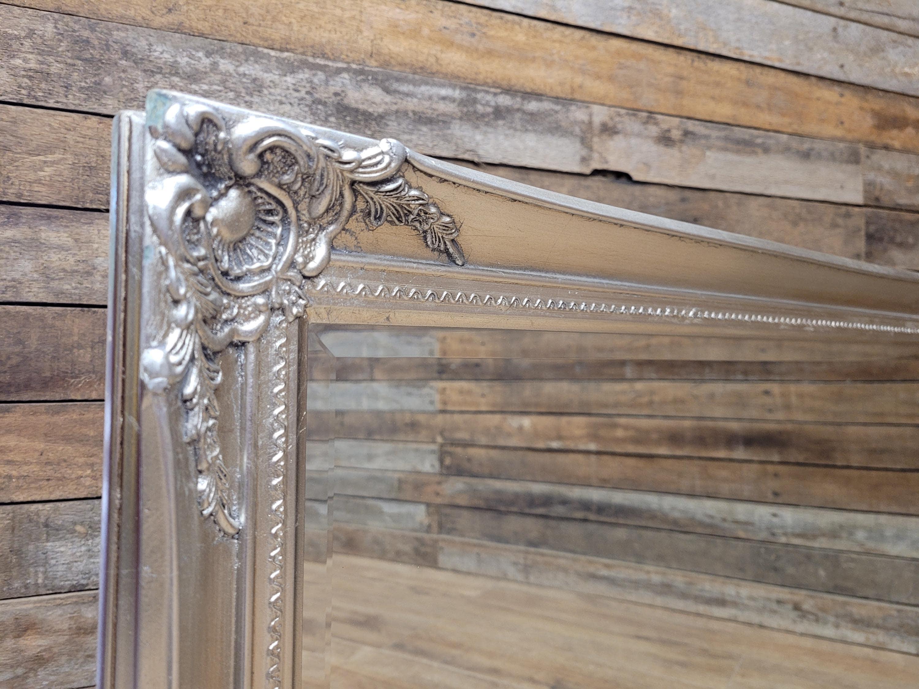 Large Silver Ornate Wall Mirror French Style Decorative Dressing Mirror