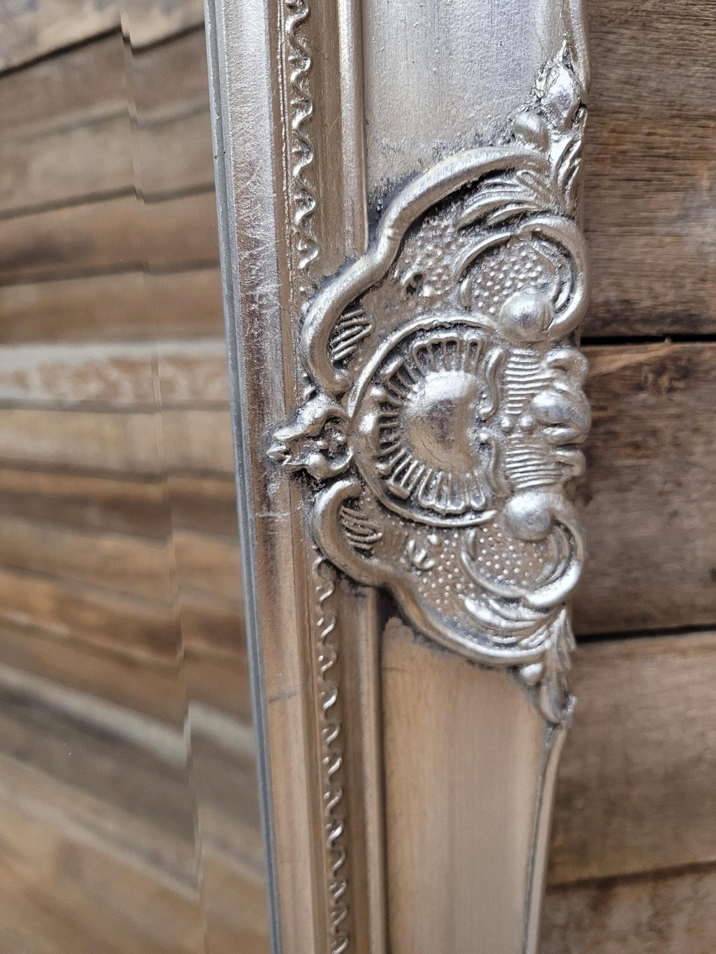 Large Silver Ornate Wall Mirror French Style Decorative Dressing Mirror