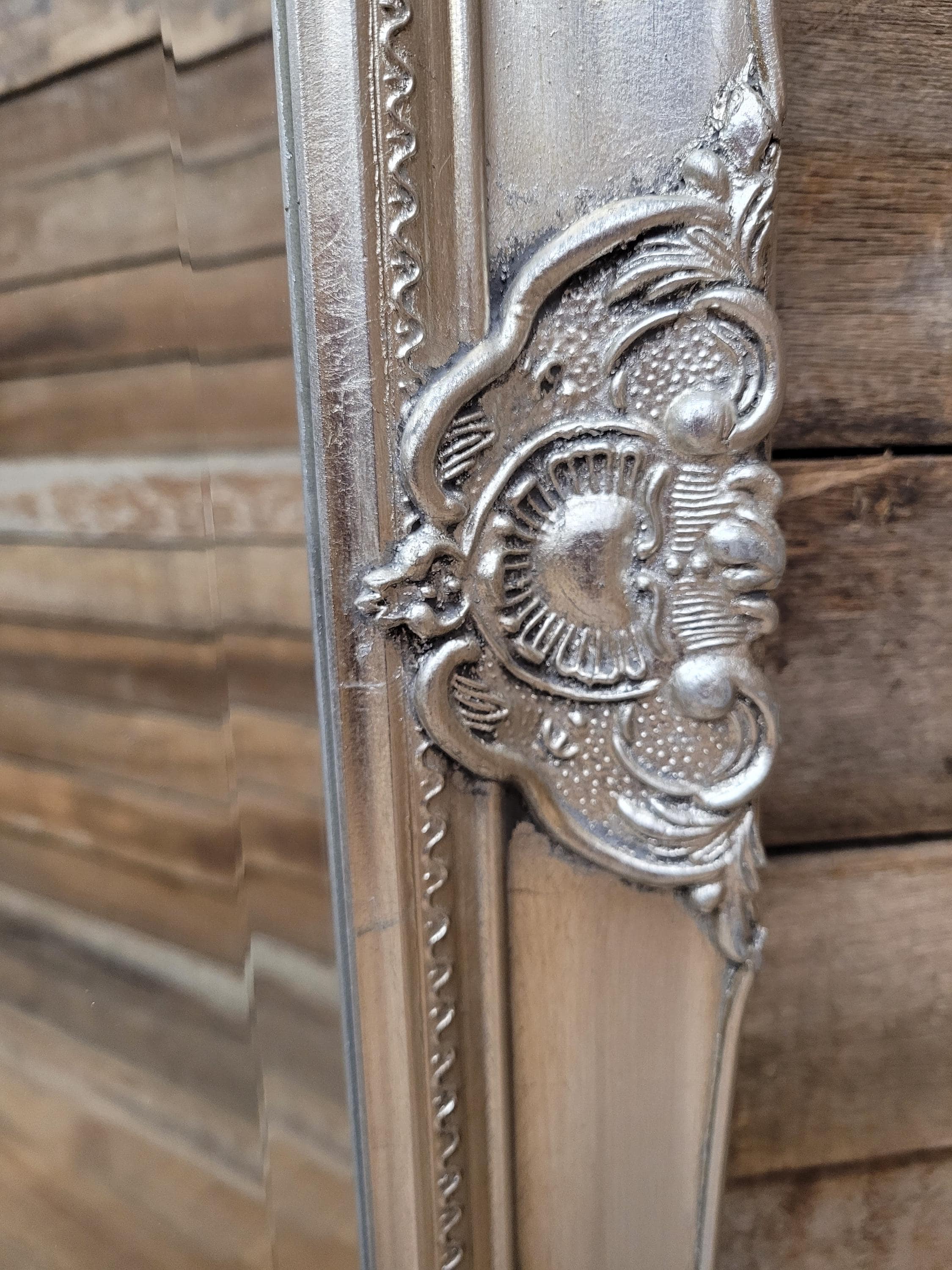 Large Silver Ornate Wall Mirror French Style Decorative Dressing Mirror
