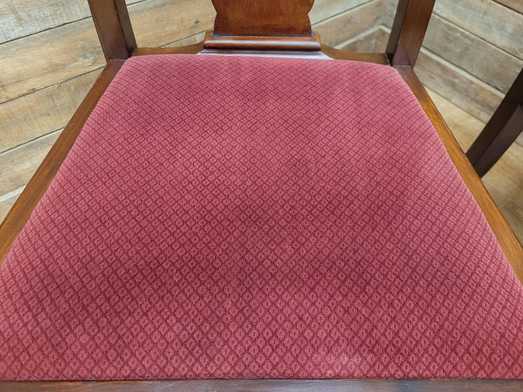Four Queen Anne Style Dining Chairs Mahogany Chairs Upholstered Seats