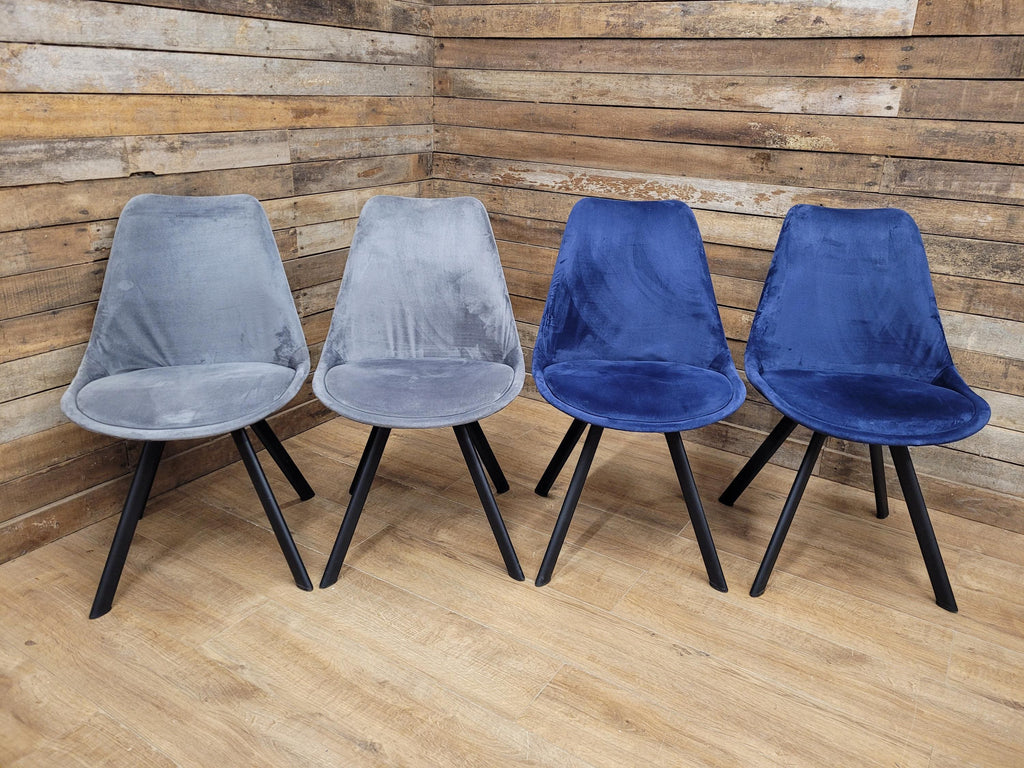 MMILO Dining Chairs Velvet Upholstered Black Legs Set Four