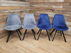 MMILO Dining Chairs Velvet Upholstered Black Legs Set Four