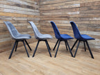 MMILO Dining Chairs Velvet Upholstered Black Legs Set Four