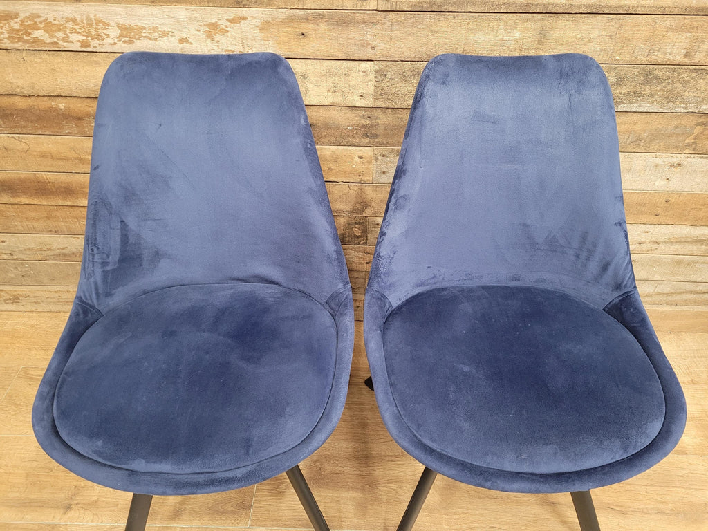 MMILO Dining Chairs Velvet Upholstered Black Legs Set Four