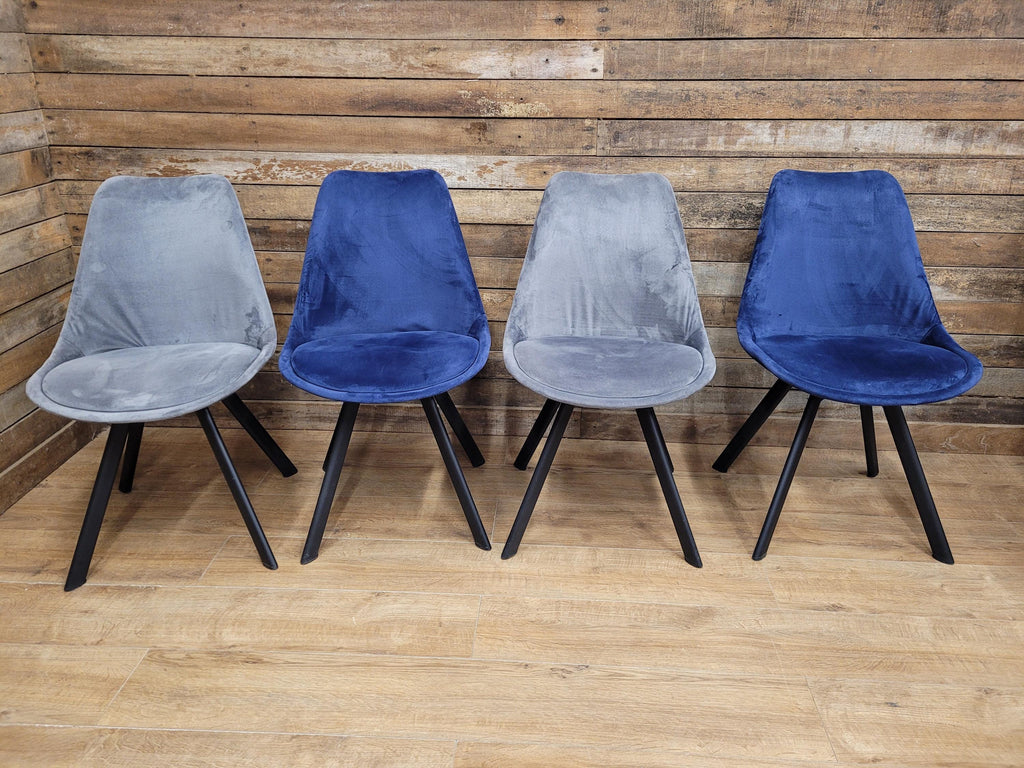 MMILO Dining Chairs Velvet Upholstered Black Legs Set Four