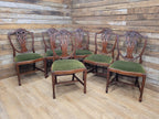 Prince Of Wales Hepplewhite Dining Chairs Mahogany Set Six Shield Back