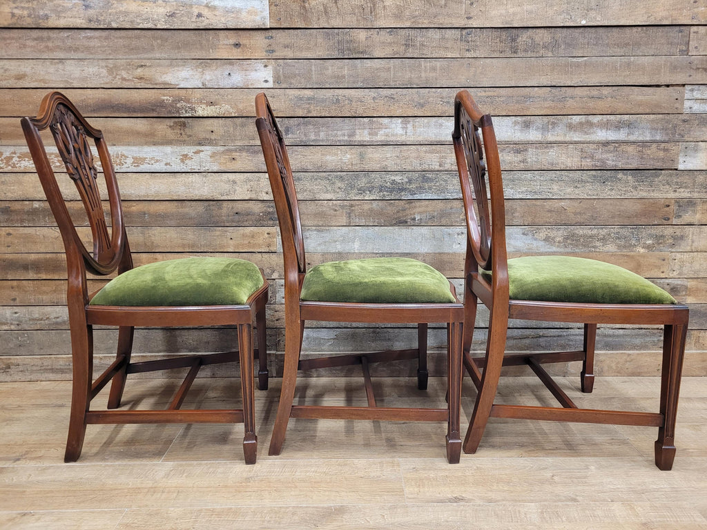 Prince Of Wales Hepplewhite Dining Chairs Mahogany Set Six Shield Back