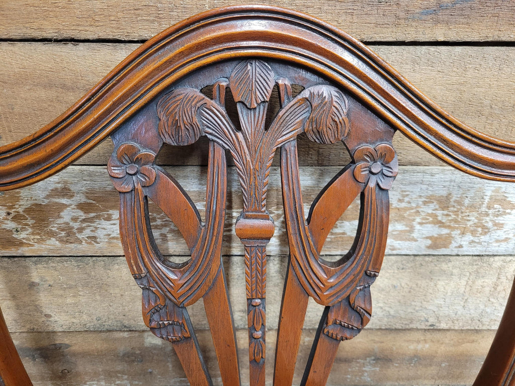 Prince Of Wales Hepplewhite Dining Chairs Mahogany Set Six Shield Back