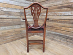 Mahogany Armchair Shield Back Hepplewhite Prince Of Wales Tartan Chair