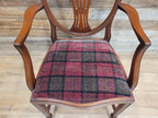 Mahogany Armchair Shield Back Hepplewhite Prince Of Wales Tartan Chair