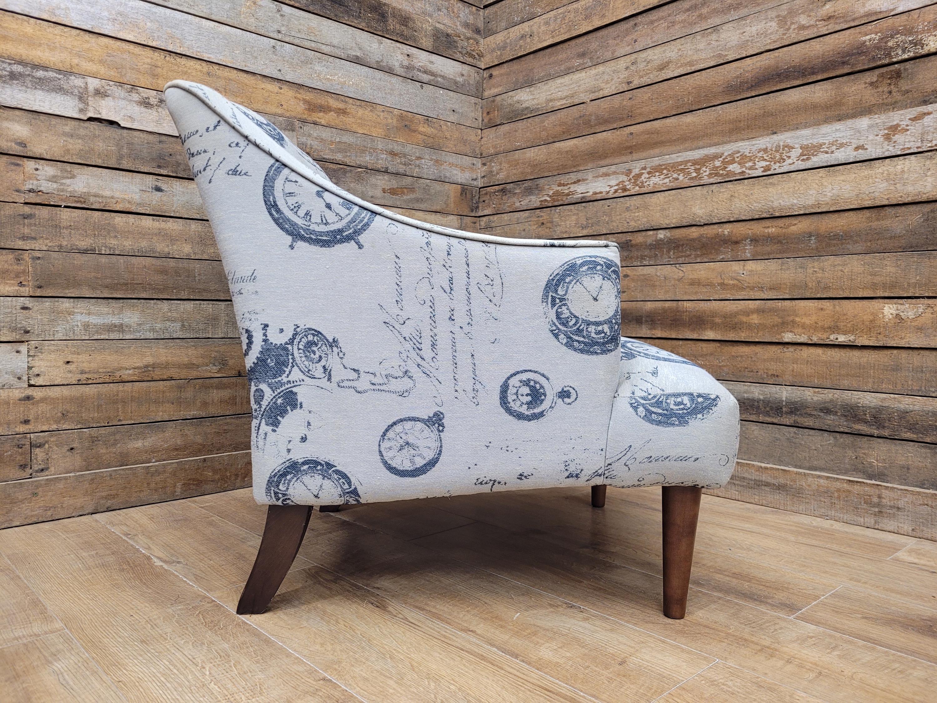 Tub Chair Upholstered Armchair Occasional Chair Clock Print Lounge Seat