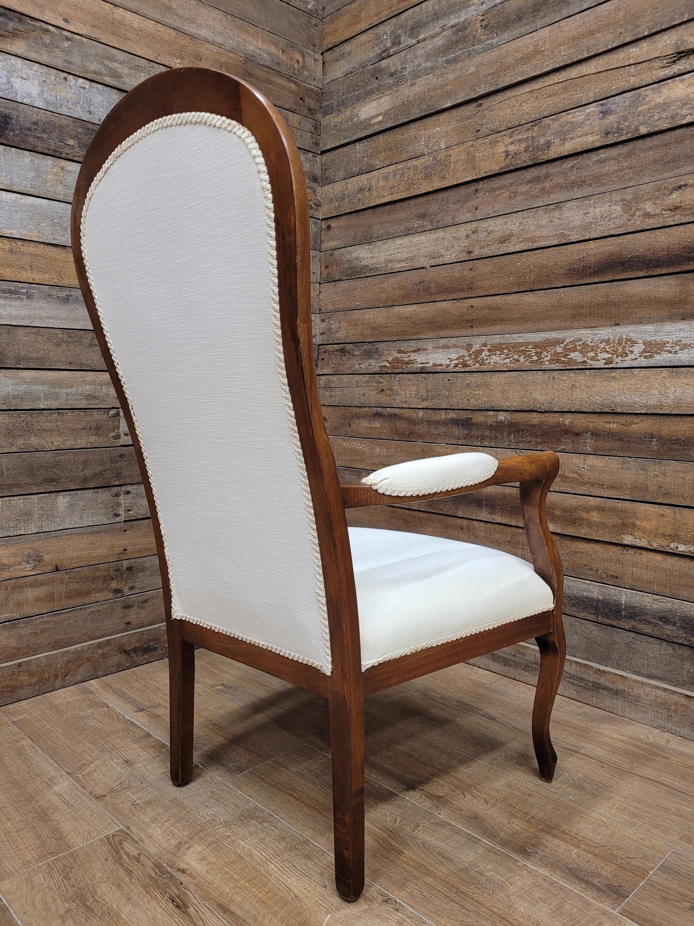 Mahogany Armchair Louis Philippe Style Upholstered Spoon Back Scroll Arm Chair