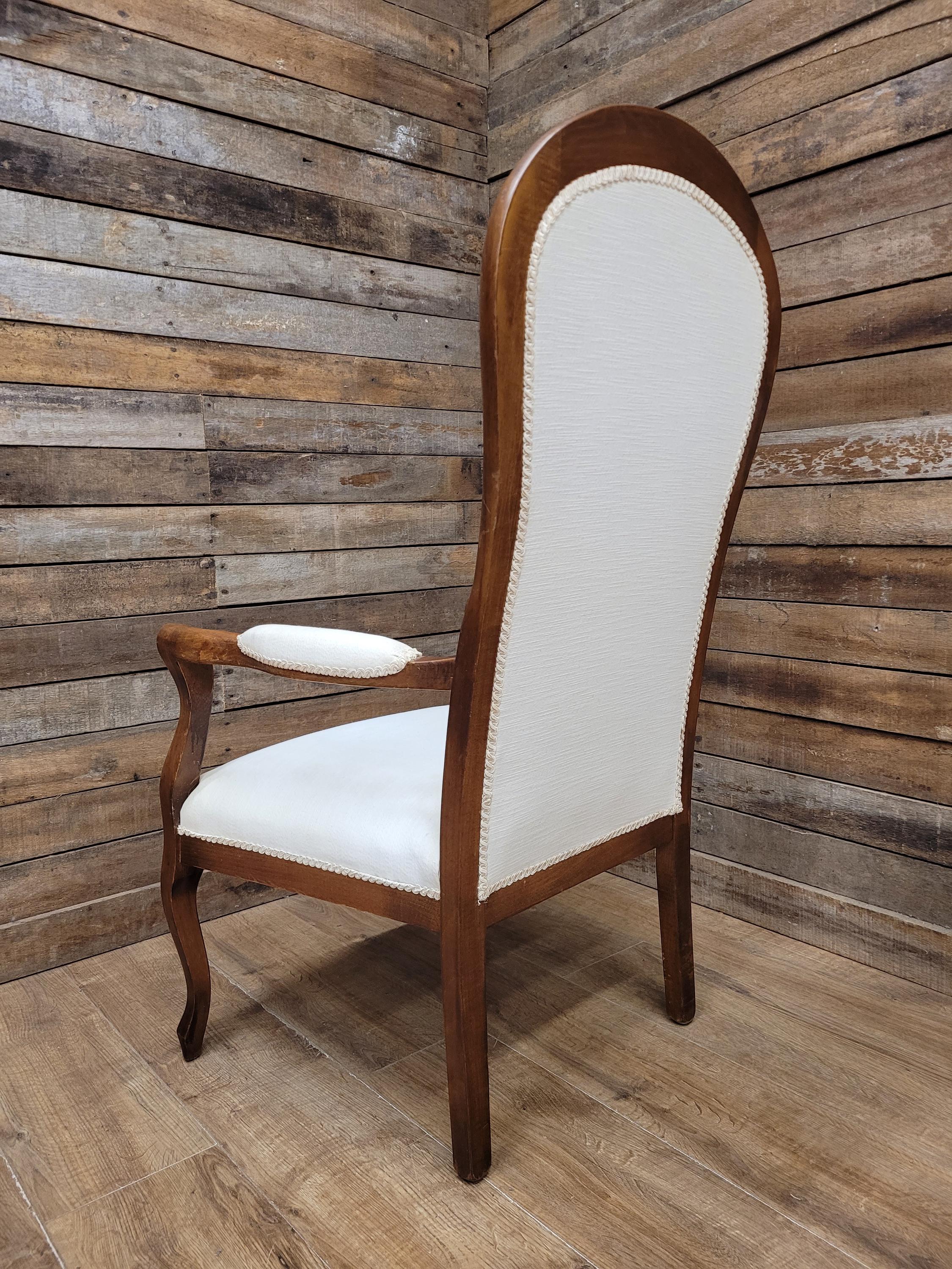 Mahogany Armchair Louis Philippe Style Upholstered Spoon Back Scroll Arm Chair