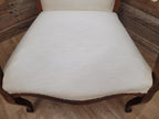 Mahogany Armchair Louis Philippe Style Upholstered Spoon Back Scroll Arm Chair