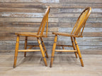 Pair Elm Windsor Kitchen Chairs Air Ministry Hoop Back Vintage
