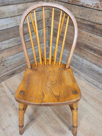 Pair Elm Windsor Kitchen Chairs Air Ministry Hoop Back Vintage