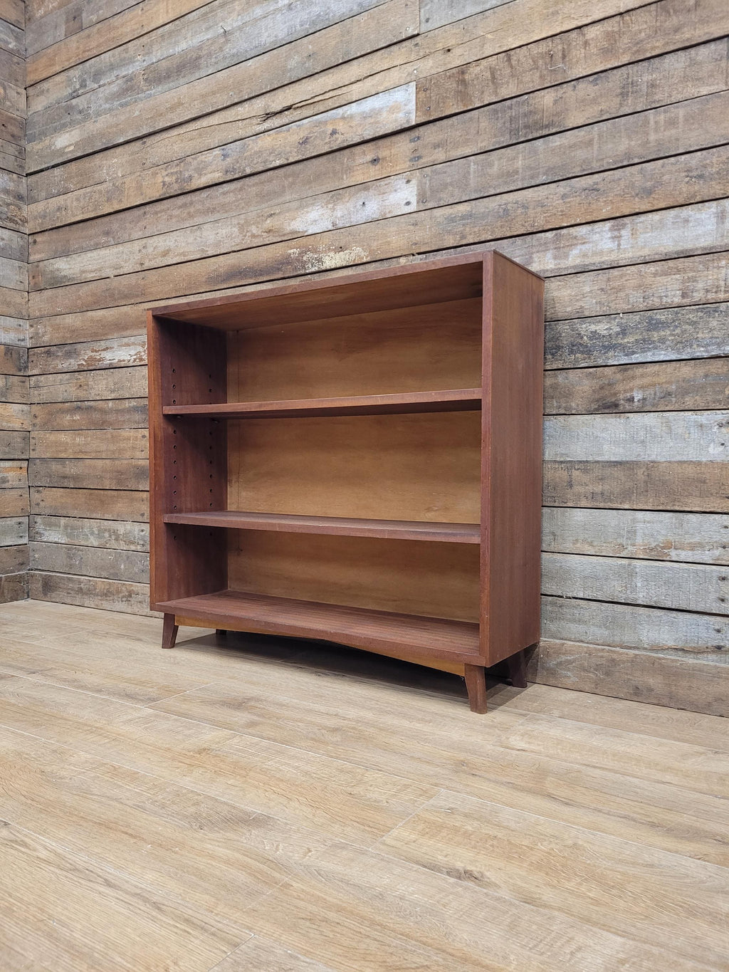 Mid Century Teak Bookcase Open Shelving Adjustable Shelves Cabinet