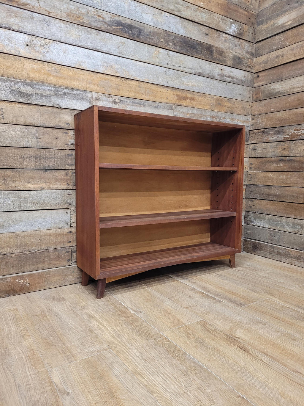 Mid Century Teak Bookcase Open Shelving Adjustable Shelves Cabinet