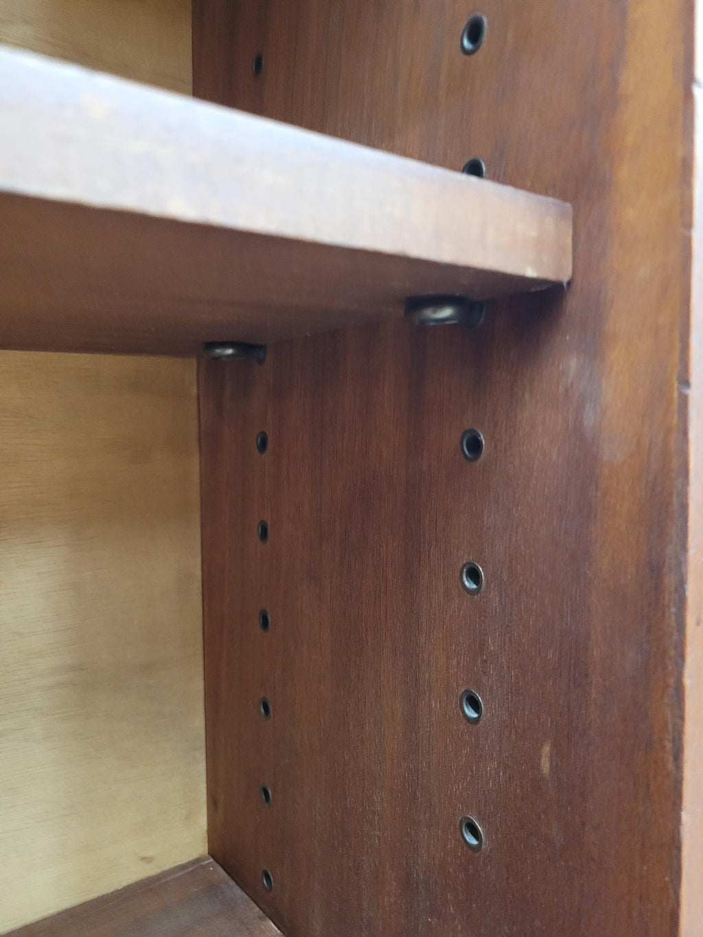 Mid Century Teak Bookcase Open Shelving Adjustable Shelves Cabinet