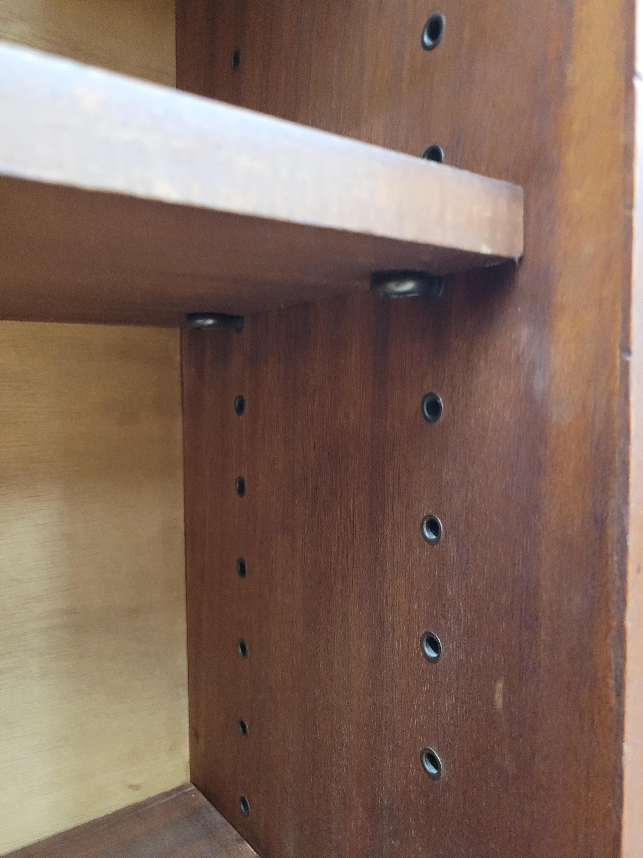 Mid Century Teak Bookcase Open Shelving Adjustable Shelves Cabinet