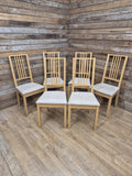 Ikea Borje Oak Dining Chairs Upholstered Seat Set Of Six