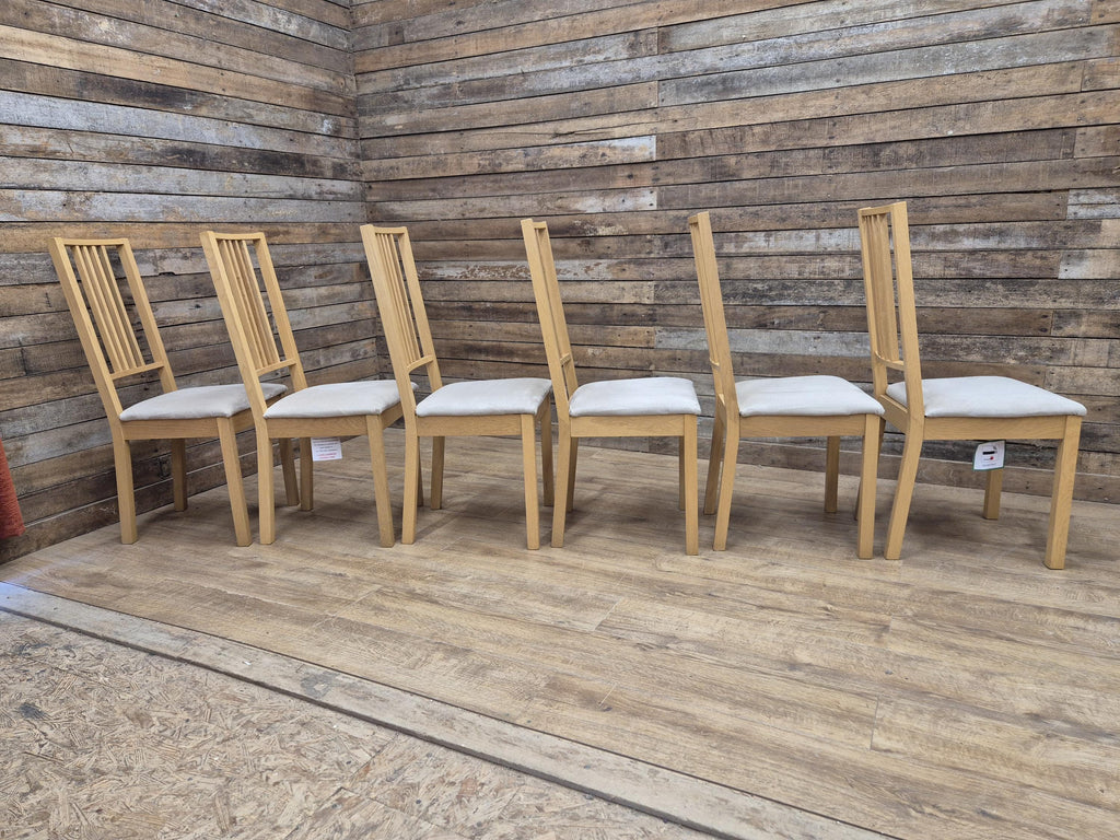 Ikea Borje Oak Dining Chairs Upholstered Seat Set Of Six