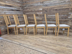 Ikea Borje Oak Dining Chairs Upholstered Seat Set Of Six