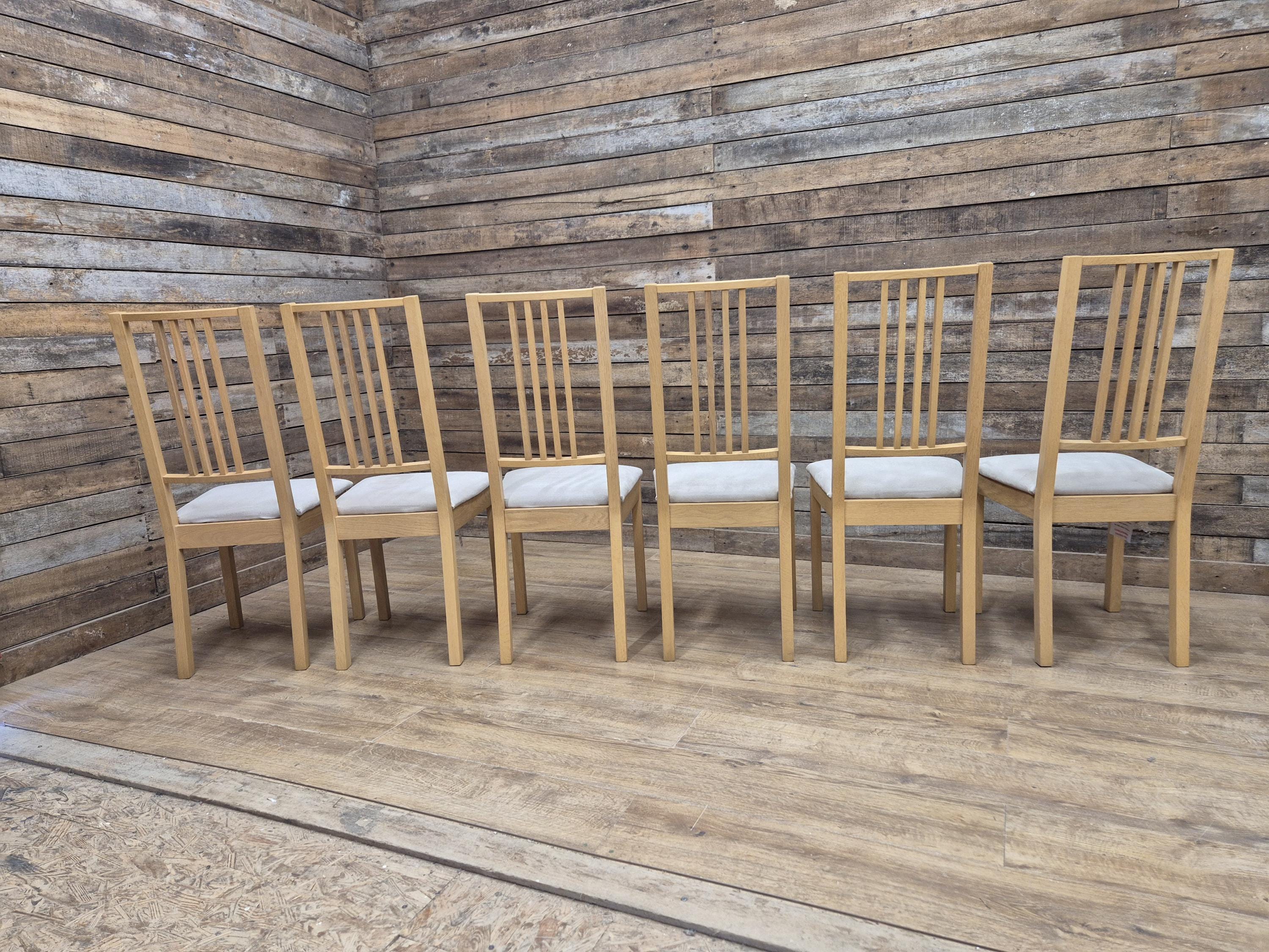 Ikea Borje Oak Dining Chairs Upholstered Seat Set Of Six