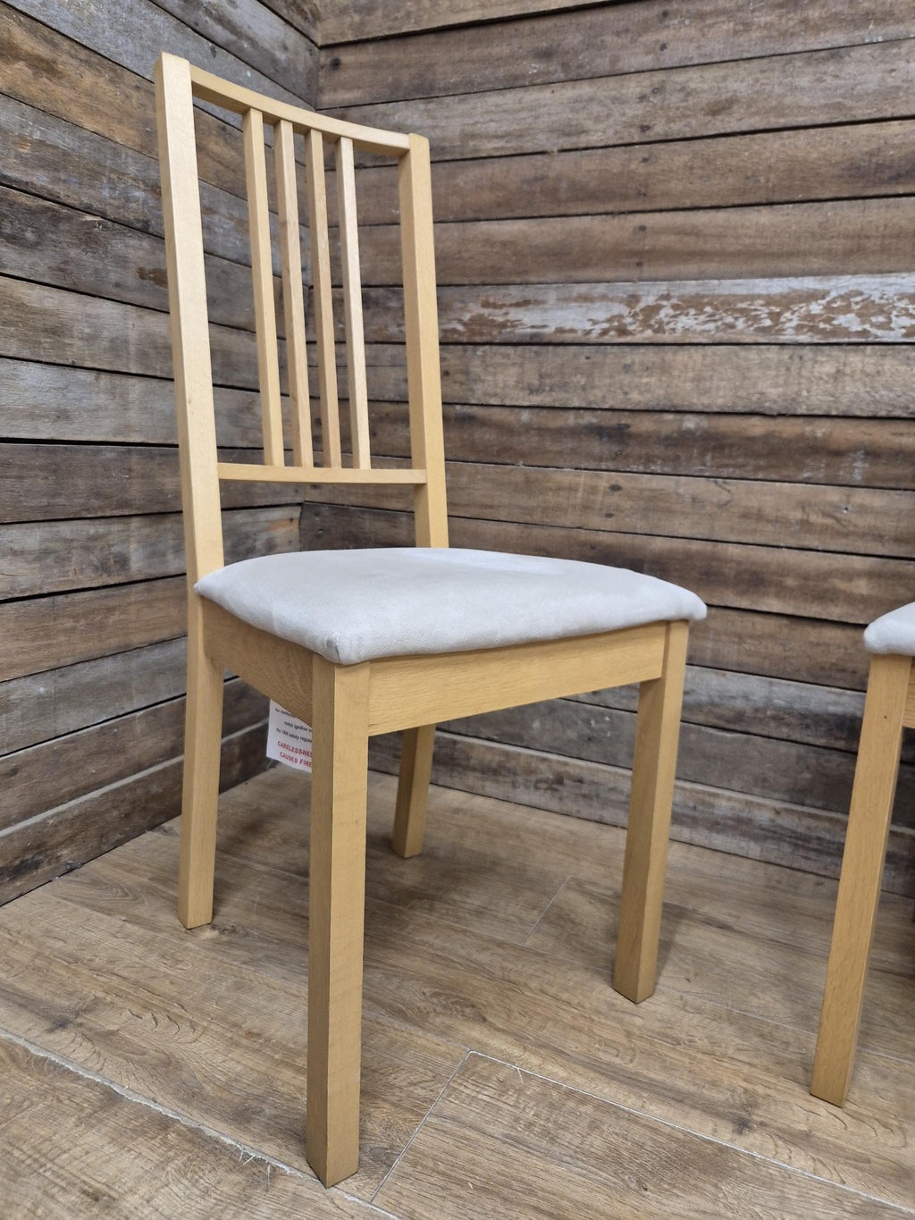 Ikea Borje Oak Dining Chairs Upholstered Seat Set Of Six