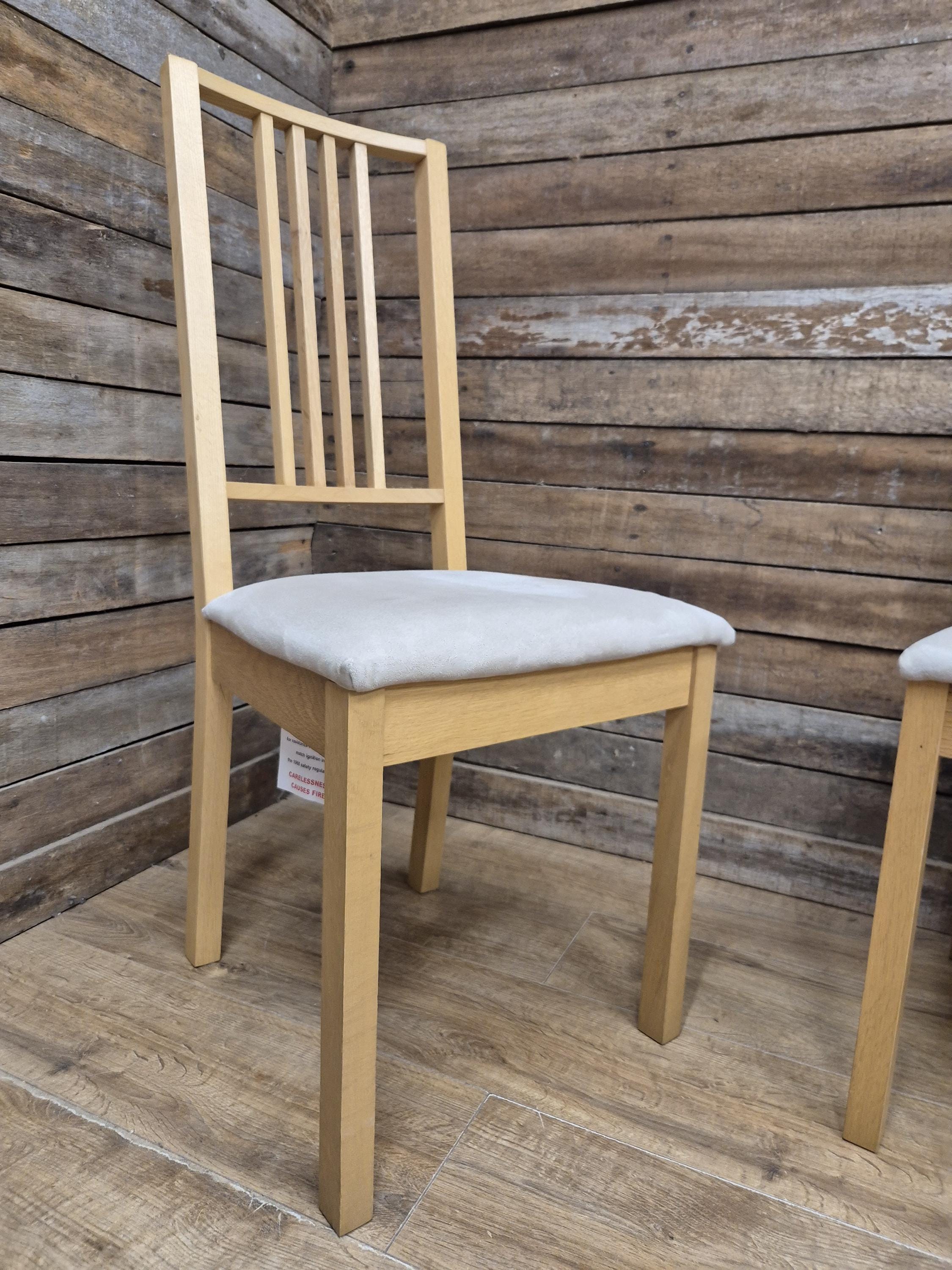Ikea Borje Oak Dining Chairs Upholstered Seat Set Of Six