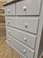 Painted Pine Chest Of Drawers Grey 2 Over 3 Chest Ceramic Handles