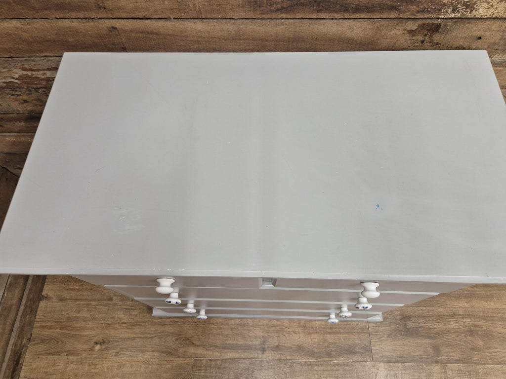 Painted Pine Chest Of Drawers Grey 2 Over 3 Chest Ceramic Handles