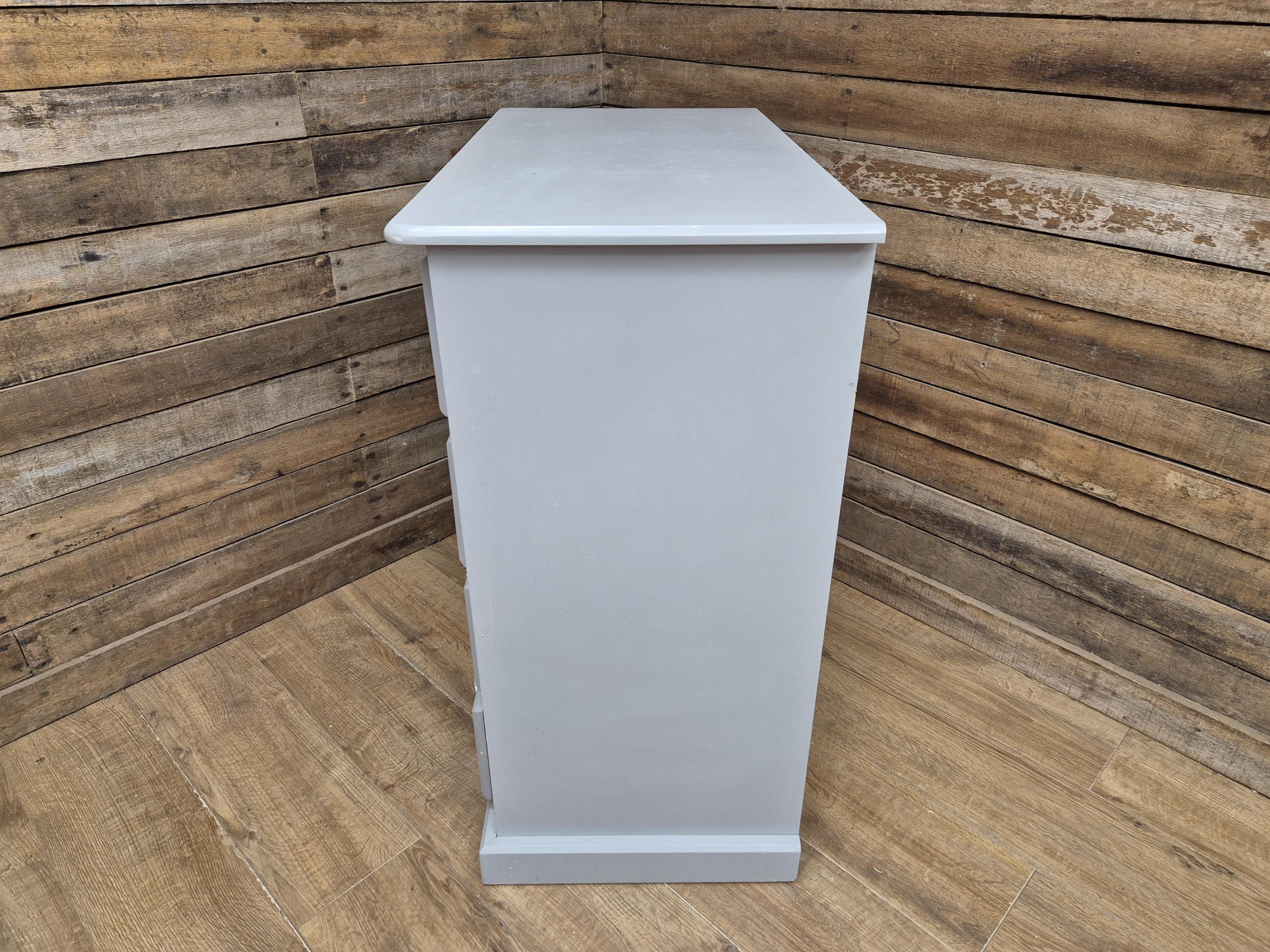 Painted Pine Chest Of Drawers Grey 2 Over 3 Chest Ceramic Handles